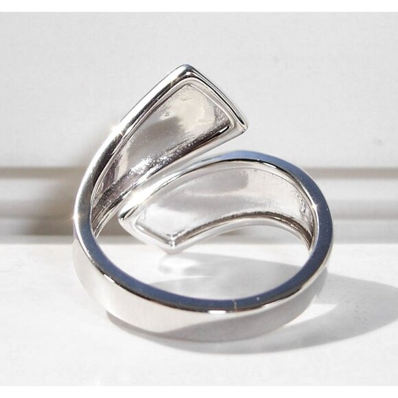 925 STERLING SILVER Unique Bali Bypass Swirl Ring - Picture 10 of 15